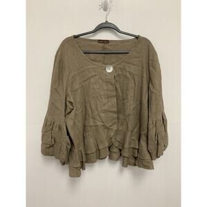 Design Today's SONG & SUNG Beige Wired Collar Size L/XL Jacket Coat Womens